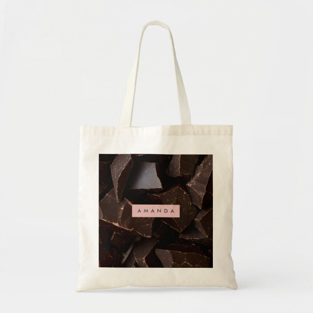 Bolsa Tote Design de Chocolate Rico Personalizado (Frente)