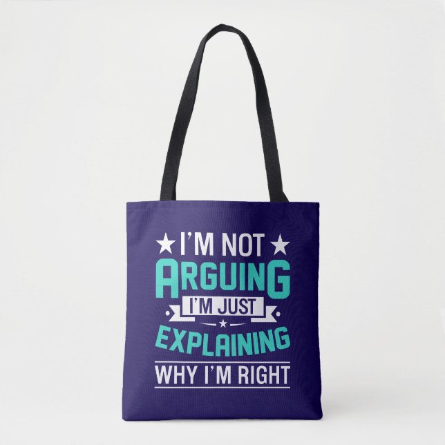 Bolsa Tote Design de Citação Engraçada e Sarcástica (Frente)