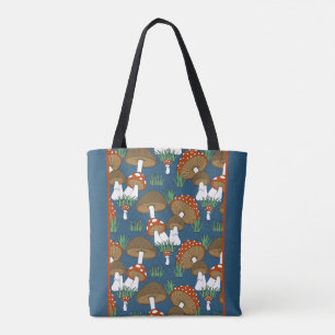 Bolsa Tote Design de cogumelos coloridos modernos