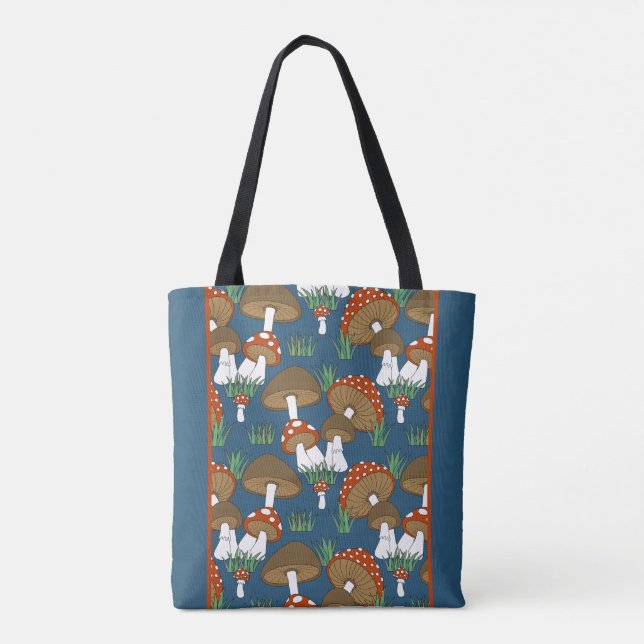 Bolsa Tote Design de cogumelos coloridos modernos (Verso)