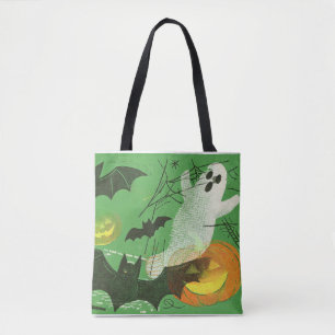Bolsa Tote Design de Colagem Assustadora, Halloween Vintage R