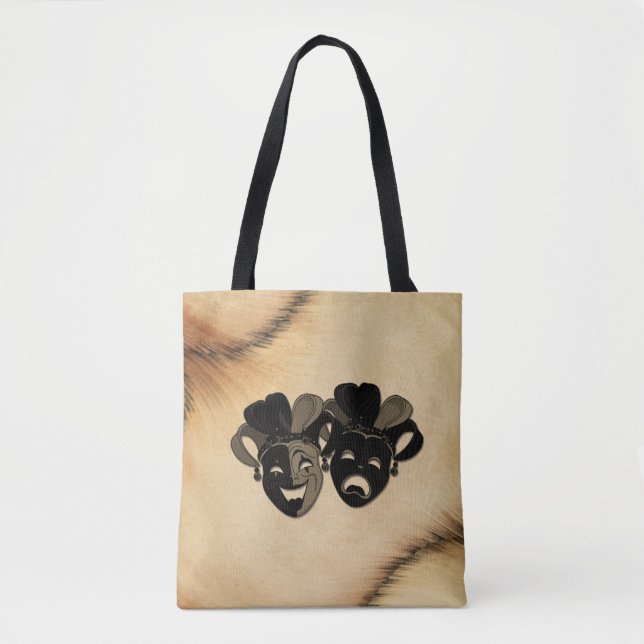 Bolsa Tote Design de Comédia Russa e Teatro Tragédia (Frente)