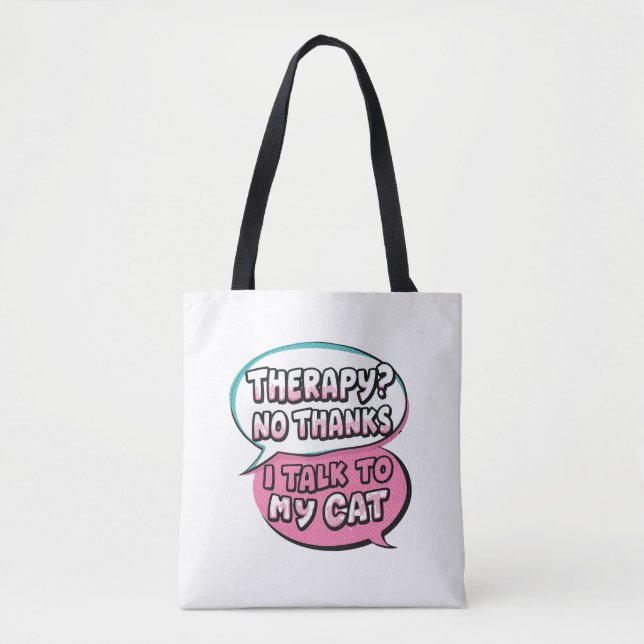 Bolsa Tote Design de Comicoterapia? Não, Obrigado, Falo com o (Frente)