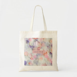 Bolsa Tote Design de Confete Pastel Macio Personalizado