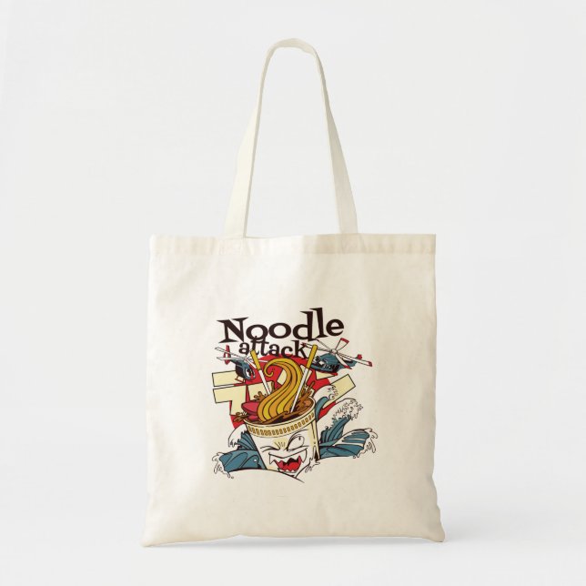 Bolsa Tote Design de Copo de Macarrão Ramen (Frente)