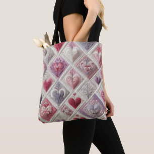 Bolsa Tote Design de Coração Inclinado