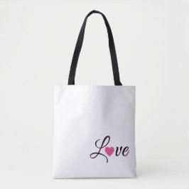 Bolsa Tote Design de Coração Pontilhado Minimalista