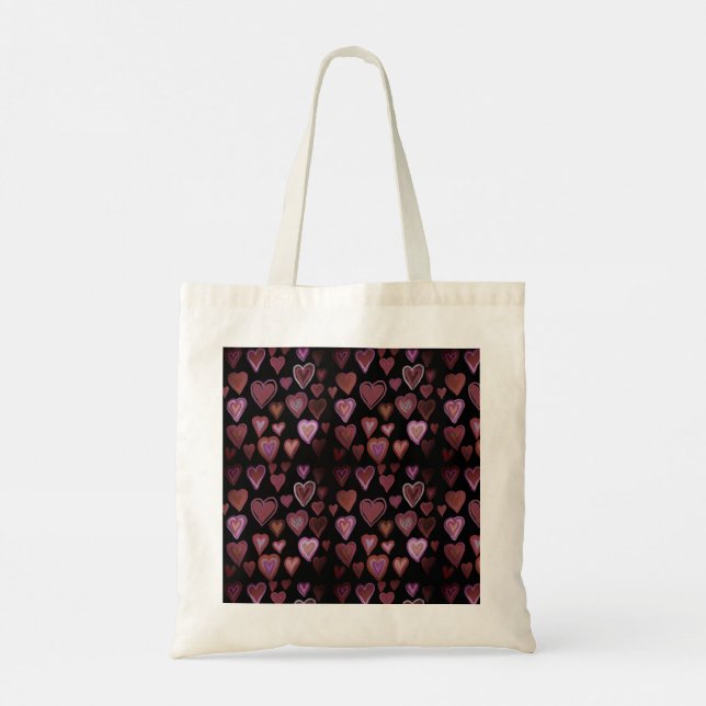 Bolsa Tote Design de corações vermelhos (Verso)