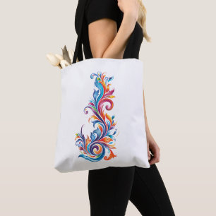 Bolsa Tote design de cores abstratas "Vórtice Cromático"