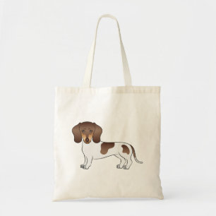 Bolsa Tote Design de Dachshund de Cabelo Curto com Chocolate