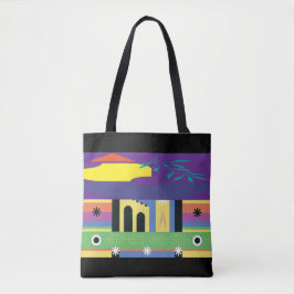 Bolsa Tote Design de Decoração e Negrito Maximalista para Art