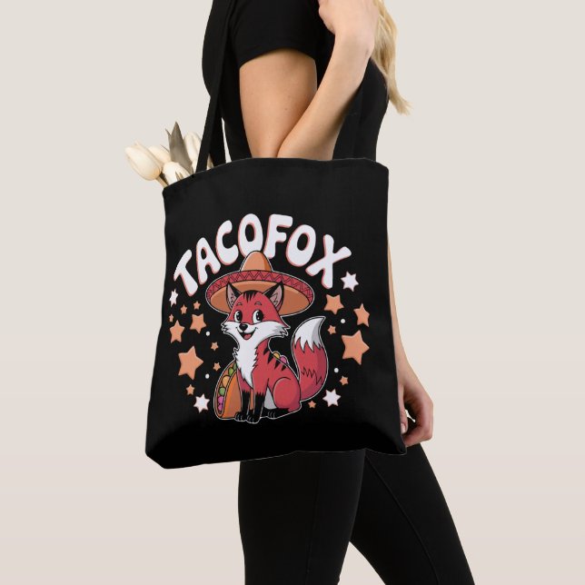 Bolsa Tote Design de desenho animado de taco-fox (Close Up)