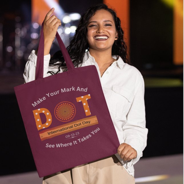 Bolsa Tote Design de Dia Internacional do Ponto (Criador carregado)
