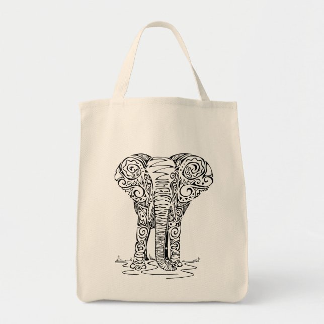Bolsa Tote design de elefante "Thembo" (Frente)