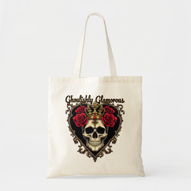 Bolsa Tote Design de Elegância Halloween Ghouly Glamorous (Frente)