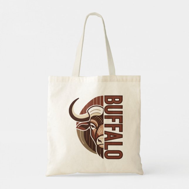 Bolsa Tote design de erro de digitação de Búfalo com ilustraç (Verso)