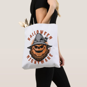 Bolsa Tote Design de Espantalho de Abóbora de Halloween