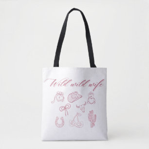 Bolsa Tote Design de Esposa Selvagem Selvagem Caubói Groovy
