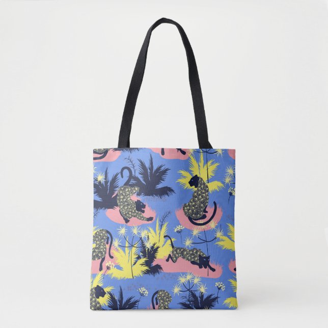 Bolsa Tote Design de estilo geométrico do Tigre e do Leopardo (Frente)