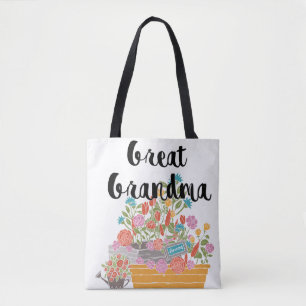 Bolsa Tote Design de Excelente de Flor de Monograma-Vovó