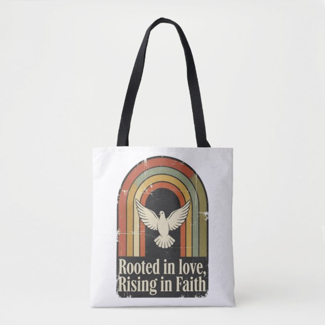 Bolsa Tote Design de fé ascensão e raízes retrógradas (Frente)