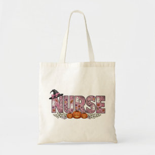 Bolsa Tote Design de Fita Rosa de Enfermeira de Halloween