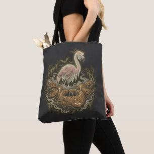 Bolsa Tote Design de Flamingo Assustador Vintage para Hallowe