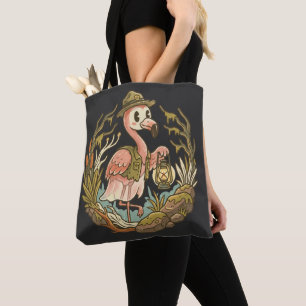 Bolsa Tote Design de Flamingo Pantanoso Assustador Vintage