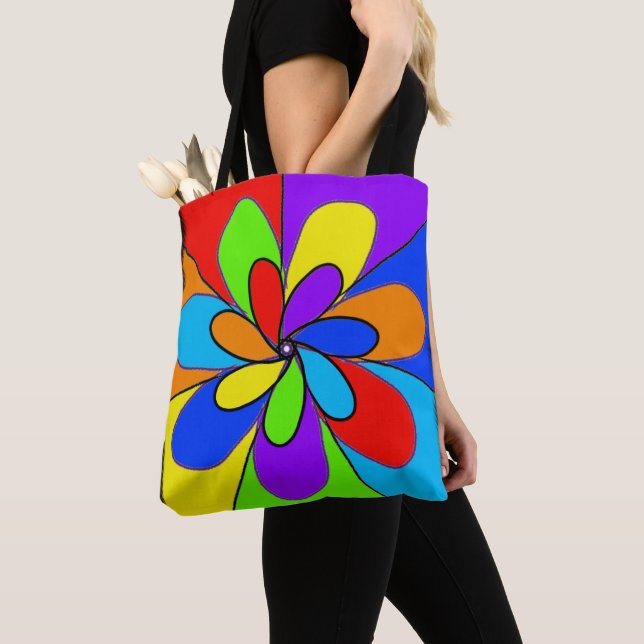 Bolsa Tote design de flor abstrato (Close Up)
