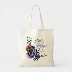 Bolsa Tote Design de Flor com a citação de Bíblia "Aproveite