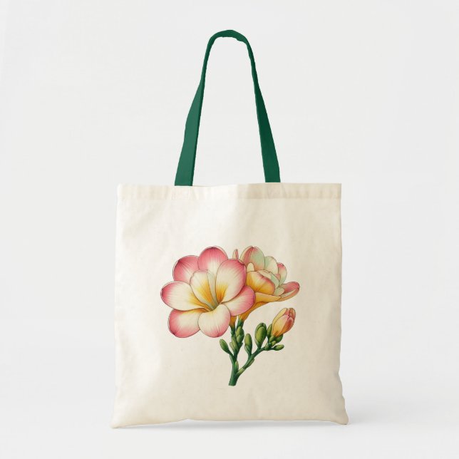 Bolsa Tote Design de flor da Freesia (Frente)