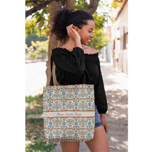 Bolsa Tote Design de flor de Arte Foliar Escandinávia persona