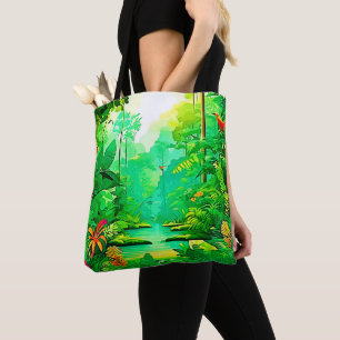 Bolsa Tote Design de Floresta Exótica