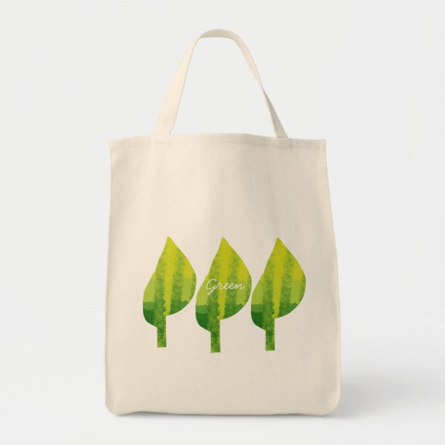 Bolsa Tote Design de folha verde da natureza (Frente)