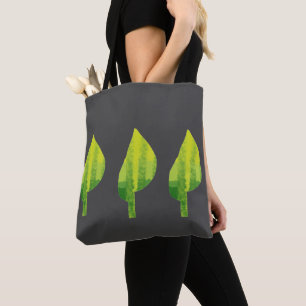 Bolsa Tote Design de folha verde da natureza