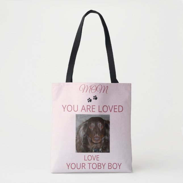 Bolsa Tote Design de Foto Comovente de Mãe de Pet (Frente)