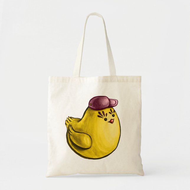 Bolsa Tote Design de frango giro - Páscoa Pintinho amarelo en (Frente)