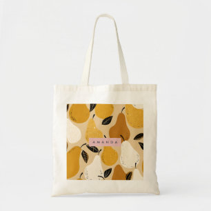 Bolsa Tote Design de Fruta Pera de Outono Personalizado