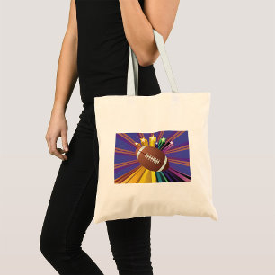 Bolsa Tote Design de futebol com arte de fã desportiva vibran