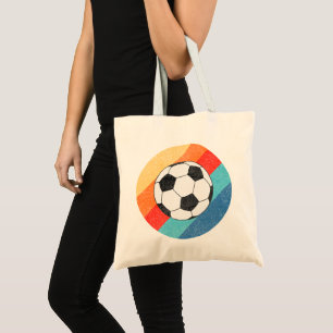 Bolsa Tote Design de futebol sobre retrato colorido