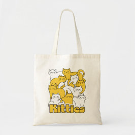 Bolsa Tote Design de Gatinho Chubby - Adorável Arte Gato