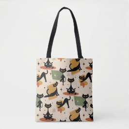 Bolsa Tote Design de Gato Atômico de Meados do Século | Gato