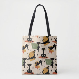 Bolsa Tote Design de Gato Atômico de Meados do Século | Gato
