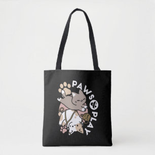 Bolsa Tote Design de Gatos Divertidos e Fofos – Patas e Arte
