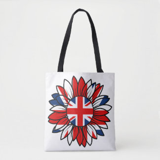 Bolsa Tote Design de Girassol da Bandeira Britânica Feminino