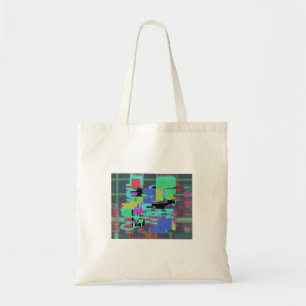 Bolsa Tote design de grade neon 90s 80s