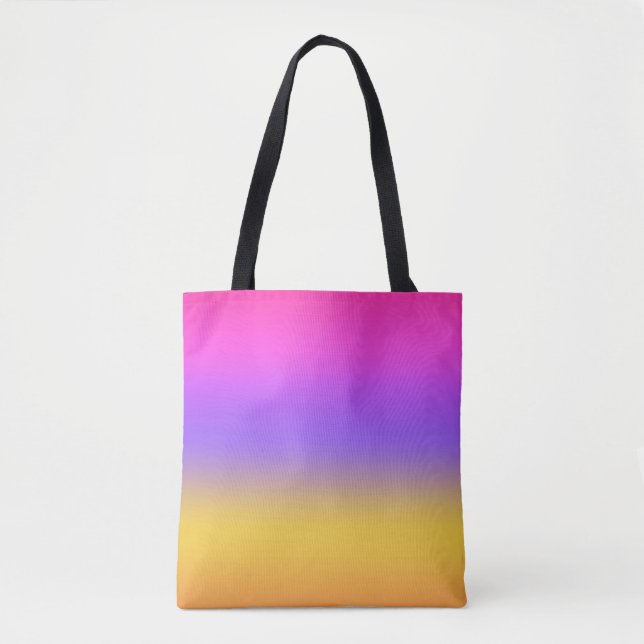 Bolsa Tote Design de Gradiente de Mão Sunset Vibrante (Frente)