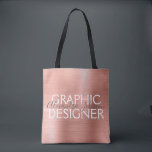 Bolsa Tote Design de Gráfico de Metal Bruto, cor-de-rosa e Ro<br><div class="desc">Cor-de-rosa-reluzente - Rosa Gold Foil Social Media Graphic Designer fornece a bolsa. O nome do contato profissional e a profissão podem ser alterados para serem usados em qualquer tipo de negócio. Entre em contato com o designer para obter itens adicionais correspondentes.</div>