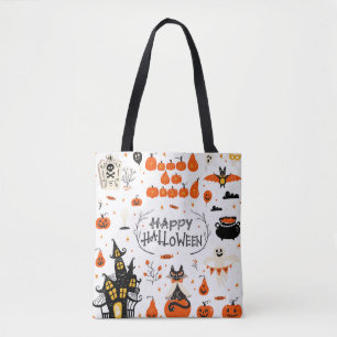 Bolsa Tote Design de Halloween. Clipes de Halloween com