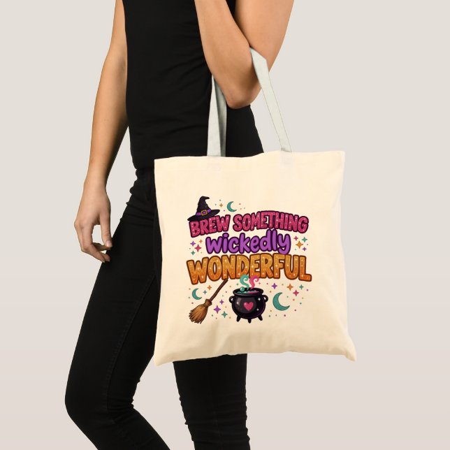 Bolsa Tote Design de Halloween com Brilho Fofo (Frente (produto))